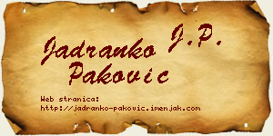 Jadranko Paković vizit kartica